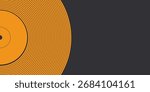 A close-up view of a vibrant orange vinyl record with concentric grooves on a dark grey background, suggesting music, retro style, or audio.