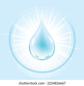 Close-up of water drop isolated on white. water drop on light background