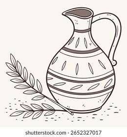 Close-up of white jug on black background