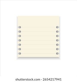 Close-up de papel branco com um pino de empurrar em um fundo branco. Conceito minimalista de material comercial e de escritório, perfeito para apresentações, planejadores, lembretes e materiais educacionais.