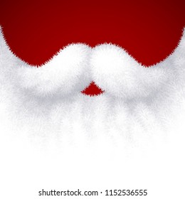 Closeup white Santa beard on red background. Eps8. RGB Global colors