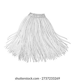 Closeup of a white string mop head with long fringes isolated on plain background for cleaning tools and equipment
