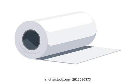 close-up of a white thermal paper roll with blank surface for printing receipts or documents used in cash registers point of sale systems and ticket printers