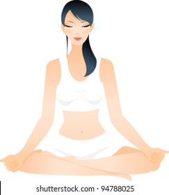Close-up of woman doing yoga