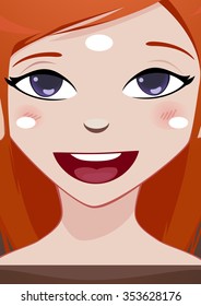 Close-up woman face  with beauty cream