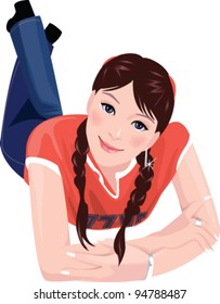 closeup of woman lying down