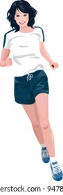 closeup of woman running
