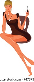 close-up of woman sitting