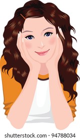 Primer plano de la sonrisa de la mujer