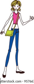 closeup of woman standing