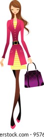 closeup of woman walking