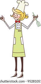 closeup of woman wearing apron