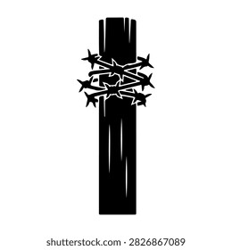 Close-up of a wooden post with barbed wire wrapped around it, symbolizing security, restriction, or boundary enforcement.