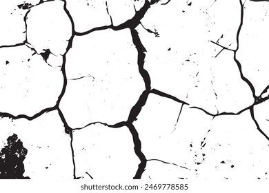 Close-Up of Worn and Cracked Concrete or Asphalt Surfaces with Grunge Texture