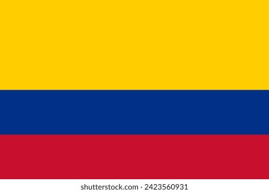 Close-up of yellow, blue and red national flag of Southern American country of Colombia. Illustration made February 9th, 2024, Zurich, Switzerland.