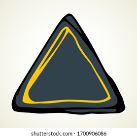 Closeup yellow color roadside car route wait ahead logo element set. Outline black hand drawn business city rule error point button concept web design sketch. Doodle cartoon line style white text spac