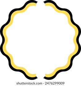 Nahaufnahme eines gelb-weißen Rahmens auf einem schwarzen Hintergrund, geeignet für Website-Design, Social-Media-Grafiken oder Werbematerialien.