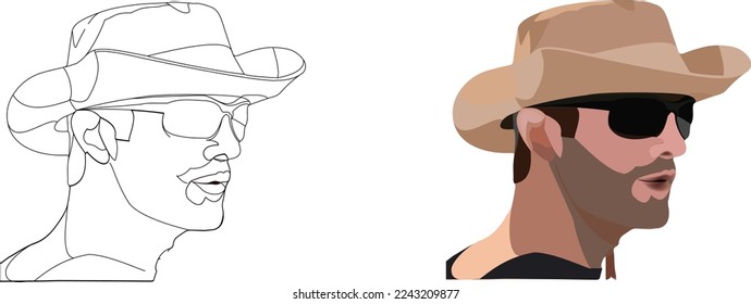 cierre de un joven con sombrero y gafas oscuras-