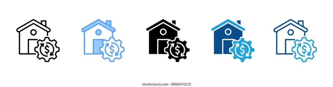 Closing Costs web icon with multiple style collection
