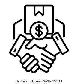 Closing Deal Icon Element For Design