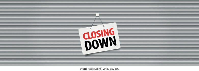 Closing down on door sign