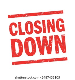 Closing down on red stamp