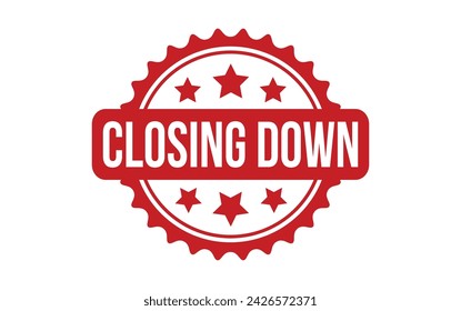 Closing down rubber grunge stamp seal vector