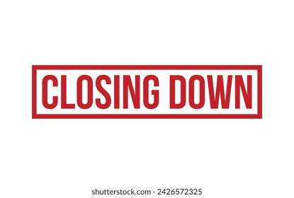 Closing down Rubber Stamp Seal Vector