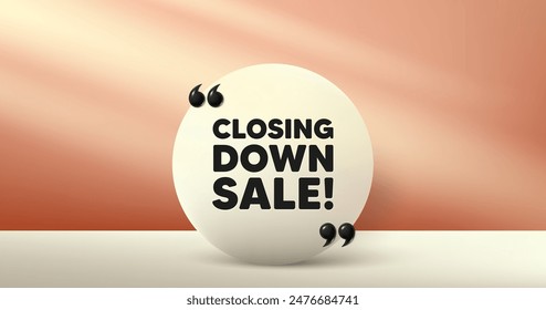 Cerrando la venta. Marco del círculo, fondo de la etapa del producto. Oferta especial Precio de señal. Símbolo de descuentos publicitarios. Cerrando mensaje de marco redondo de venta. Escena de oferta de diseño minimalista. Vector