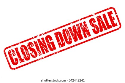CLOSING DOWN SALE red stamp text on white