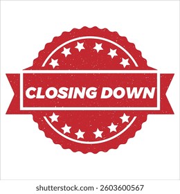 Closing down stamp icon grunge distressed style