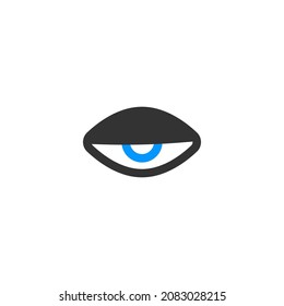 Closing Eye Vector Icon. Hide Icon. Stock vector illustration isolated on white background