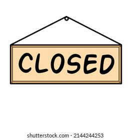 closing sign vector on white background