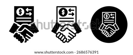 Closing Transaction Icon Collection Glyph and Mixed Vector Illustration
