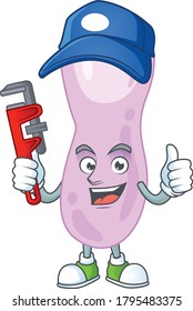 Clostridium botulinum Cartoon drawing concept work as smart Plumber. Vector illustration