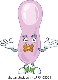 Clostridium botulinum Cartoon drawing design making a quiet finger gesture. Vector illustration