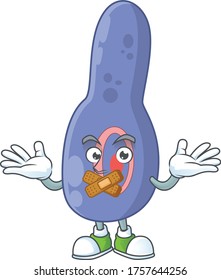 Clostrisium botulinum mascot cartoon design with quiet finger gesture