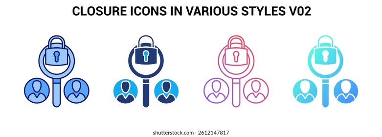 Closure icon represented by Closure symbol Blue, Gradient, Dualtone, Fill style.