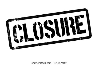 closure stamp on white background. Sign, label, sticker.