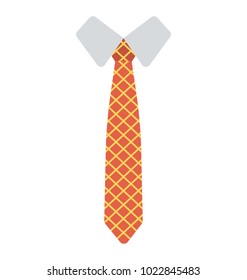 Cloth accessory, necktie flat icon