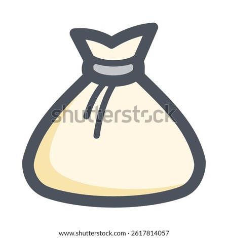 Cloth bag draws closed white background economy