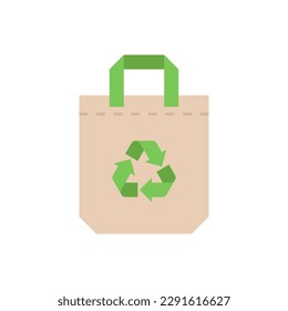 Cloth bag with recycle sign vector, International plastic bag free day related