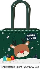 cloth bag reindeer Christmas Day new year 