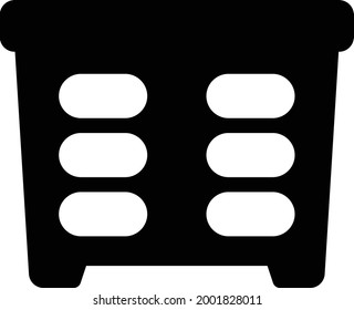 cloth basket vector glyph flat icon