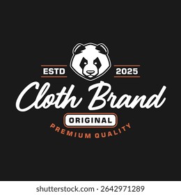 Cloth brand typography logo vector design white and black background