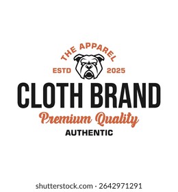 Cloth brand typography logo vector design white and black background