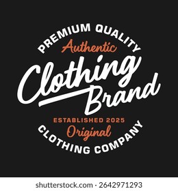 Cloth brand typography logo vector design white and black background