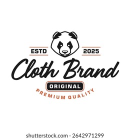 Logotipo de la tipografía de la marca de tela Diseño de Vector Fondo blanco y negro