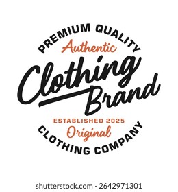 Cloth brand typography logo vector design white and black background