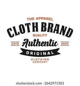 Cloth brand typography logo vector design white and black background